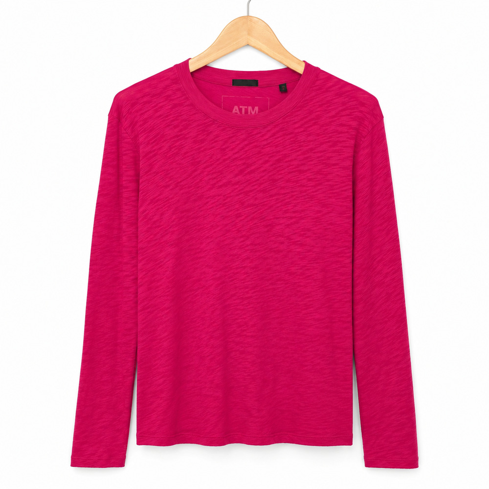 ATM Anthony Thomas Melillo Top Womens Size Large Pink Long Sleeve 100% Cotton